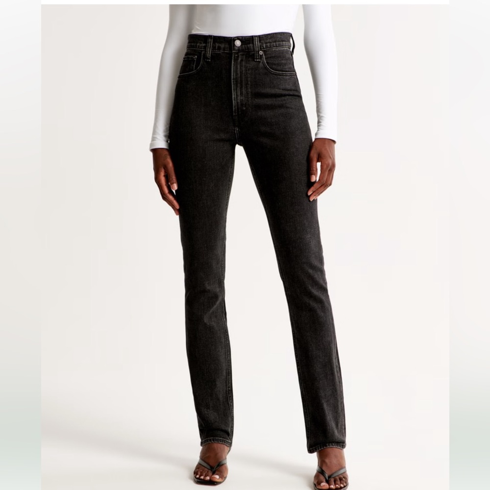 Abercrombie & Fitch The 90’s Slim Straight Ultra High Rise Women’s Black Size 28